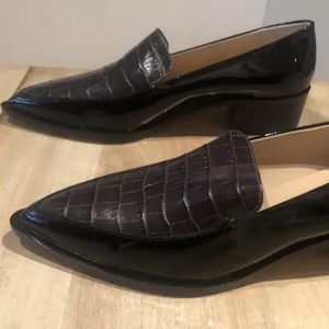 Alexia Patent & Embossed Reptile Loafers - Brand New - NEVER WORN - Black